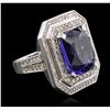 Image 2 : Platinum 15.86ct Tanzanite and Diamond Ring