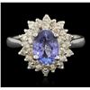 Image 1 : 14KT White Gold 1.29ct Tanzanite and Diamond Ring