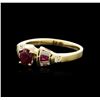 Image 2 : 14KT Yellow Gold 0.63ctw Ruby and Diamond Ring