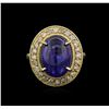 Image 1 : 14KT Yellow Gold 8.23ct Tanzanite and Diamond Ring