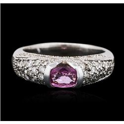 14KT White Gold 0.43ct Pink Sapphire and Diamond Ring