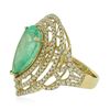Image 2 : 14KT Yellow Gold GIA Certified 7.70ct Emerald and Diamond Ring