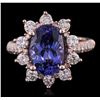 Image 1 : 14KT Rose Gold 3.53ct Tanzanite and Diamond Ring