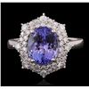 Image 1 : 14KT White Gold 3.49ct Tanzanite and Diamond Ring