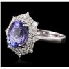 Image 2 : 14KT White Gold 3.49ct Tanzanite and Diamond Ring