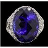 Image 1 : 18KT White Gold GIA Certified 25.57ct Tanzanite and Diamond Ring