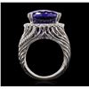Image 3 : 18KT White Gold GIA Certified 25.57ct Tanzanite and Diamond Ring