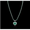Image 1 : 14-18KT White Gold 23.29ctw Emerald and Diamond Necklace