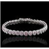 Image 1 : 18KT White Gold 2.62ctw Pink Sapphire and Diamond Bracelet