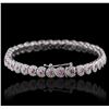 Image 2 : 18KT White Gold 2.62ctw Pink Sapphire and Diamond Bracelet