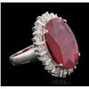 Image 2 : 14KT White Gold 11.82ct Ruby and Diamond Ring