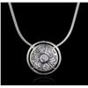 Image 1 : 14KT White Gold 0.35ctw Diamond Pendant With Chain