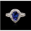 Image 1 : 14KT White Gold 1.80ct Tanzanite and Diamond Ring