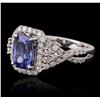 Image 2 : 14KT White Gold 2.11ct Tanzanite and Diamond Ring