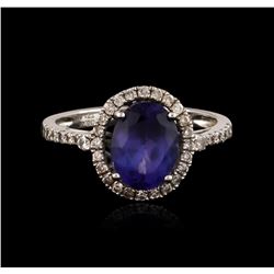 14KT White Gold 1.89ct Tanzanite and Diamond Ring