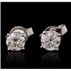 Image 1 : 14KT White Gold 0.90ctw Diamond Solitaire Earrings