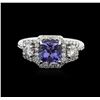 Image 1 : 18KT White Gold 1.41ct Tanzanite and Diamond Ring