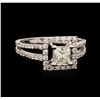 Image 2 : 18KT White Gold 1.12ctw Diamond Ring