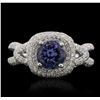 Image 1 : 14KT White Gold 1.56ct Tanzanite and Diamond Ring