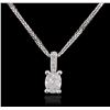 Image 1 : 14KT White Gold 0.72ctw Diamond Pendant With Chain