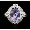 Image 1 : 14KT White Gold 2.69ct Tanzanite and Diamond Ring