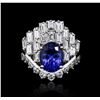 Image 2 : 14KT White Gold 4.00ct Tanzanite and Diamond Ring