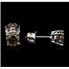 Image 2 : 14KT White Gold 1.22ctw Fancy Brown Diamond Stud Earrings