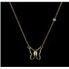Image 2 : 14KT Yellow Gold 0.03ct Diamond Butterfly Necklace