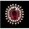 Image 1 : 14KT Yellow Gold 14.11ctw Ruby and Diamond Ring