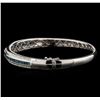 Image 2 : 2.01ctw Fancy Blue Diamond Bangle Bracelet - 14KT White Gold