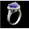 Image 3 : 14KT White Gold 5.91ct Tanzanite and Diamond Ring