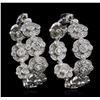 Image 3 : 14KT White Gold 4.37ctw Diamond Hoop Earrings