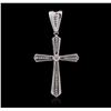 Image 1 : 14KT White Gold 0.34ctw Diamond Cross Pendant