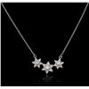 Image 1 : 14KT White Gold 0.60ctw Diamond Pendant With Chain