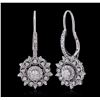 Image 2 : 14KT White Gold 1.04ctw Diamond Earrings
