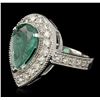Image 2 : 14KT White Gold 2.31ct Emerald and Diamond Ring