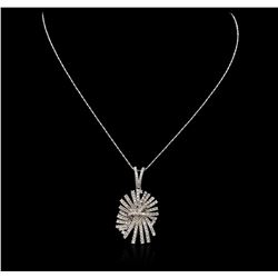 14KT White Gold 1.34ctw Diamond Pendant With Chain