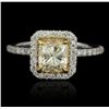 Image 1 : 14KT White Gold 1.53ct SI-1/U-V GIA Cert Diamond Ring