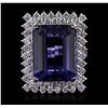 Image 1 : 14KT White Gold GIA Certified 30.18ct Tanzanite and Diamond Ring
