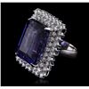Image 2 : 14KT White Gold GIA Certified 30.18ct Tanzanite and Diamond Ring