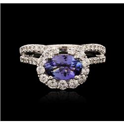 18KT White Gold 1.45ct Tanzanite and Diamond Ring
