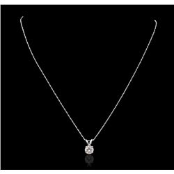 14KT White Gold 1.08ct Diamond Pendant With Chain