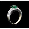 Image 3 : 14KT White Gold 1.23ct Emerald and Diamond Ring