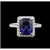 Image 1 : 14KT White Gold 3.59ct Tanzanite and Diamond Ring