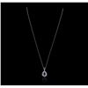 Image 2 : 14KT White Gold 0.90ct Tanzanite and Diamond Pendant With Chain