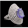 Image 2 : 14KT White Gold 5.82ct Tanzanite and Diamond Ring
