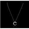 Image 1 : 14KT White Gold 0.28ctw Diamond Pendant With Chain