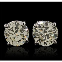 14KT White Gold 4.37ctw Diamond Stud Earrings