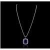 Image 3 : 14KT White Gold GIA Certified 20.78ct Tanzanite and Diamond Pendant With Chain