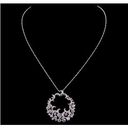 14KT White Gold 3.14ctw Diamond Pendant With Chain